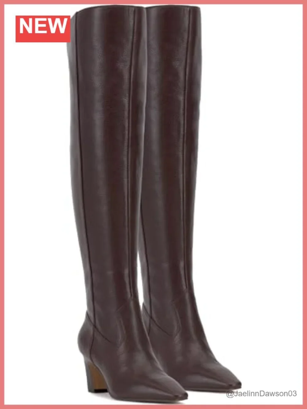 Vince Camuto Shalie2 Over-The-Knee Leather Boots Pointed Toe Stacked Heel Wide